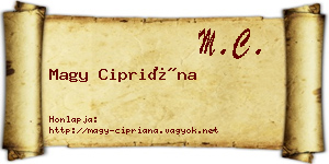 Magy Cipriána névjegykártya